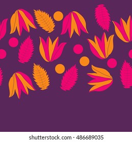 Seamless horizontal  pattern of  floral motif.