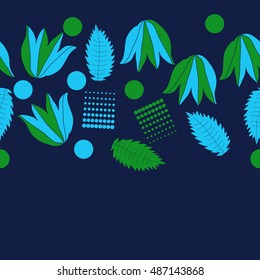 Seamless  horizontal  pattern of  floral motif, halftone.