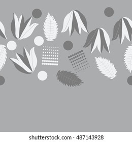 Seamless  horizontal  pattern of  floral motif, halftone.