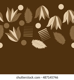 Seamless  horizontal  pattern of  floral motif, halftone.