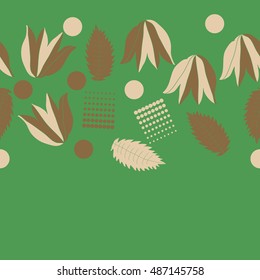 Seamless  horizontal  pattern of  floral motif, halftone.