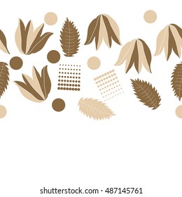 Seamless  horizontal  pattern of  floral motif, halftone.