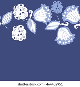  Seamless horizontal pattern of floral motifs, doodles,  object,leaves, flowers, spirals, stripes,ellipses, bell, spot. Hand drawn.
