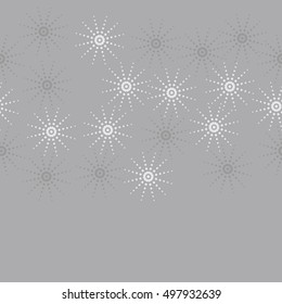  Seamless  horizontal pattern of   halftone snowflakes.