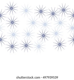  Seamless  horizontal pattern of   halftone snowflakes.