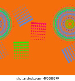 Seamless  horizontal pattern  of oriental composition, halftone.