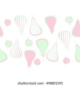Seamless  horizontal pattern with pears motif,halftone.