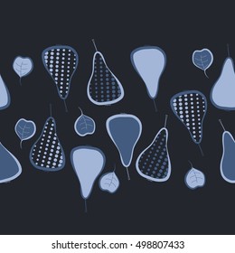 Seamless  horizontal pattern with pears motif,halftone.