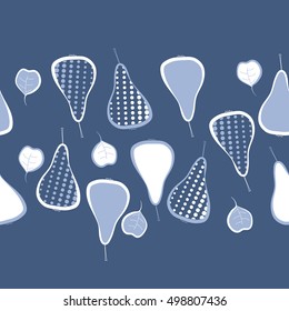 Seamless  horizontal pattern with pears motif,halftone.