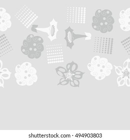 Seamless   horizontal  pattern of  stylized floral motif,halftone.