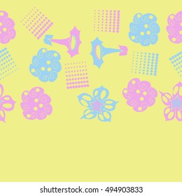 Seamless   horizontal  pattern of  stylized floral motif,halftone.