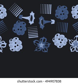Seamless   horizontal  pattern of  stylized floral motif,halftone.