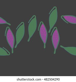 Seamless   horizontal  pattern of  stylized    fruits . Hand drawn.