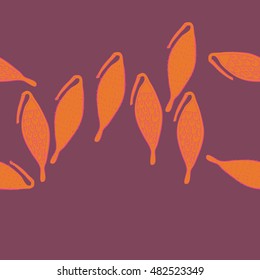 Seamless   horizontal  pattern of  stylized    fruits . Hand drawn.
