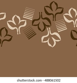 Seamless horizontal pattern of stylized gothic lily, halftone.
