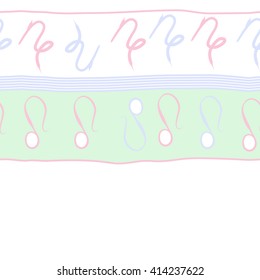 Seamless horizontal  pattern of zodiac signs, doodles, object,capricorn,copy space ,lions, stripes. Hand drawn.