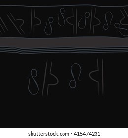 Seamless horizontal pattern of zodiac signs, doodles, object,libra,lions,stripes, copy space. Hand drawn.