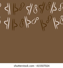 Seamless horizontal pattern of zodiac signs, doodles, object,libra,lions, copy space. Hand drawn.