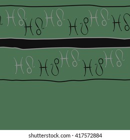 Seamless horizontal pattern of zodiac signs, doodles, object,pisces,lions, stripes, copy space. Hand drawn.