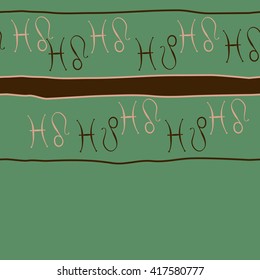 Seamless horizontal pattern of zodiac signs, doodles, object,pisces,lions, stripes, copy space. Hand drawn.