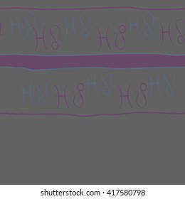 Seamless horizontal pattern of zodiac signs, doodles, object,pisces,lions, stripes, copy space. Hand drawn.