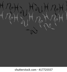 Seamless  horizontal pattern of zodiac signs, doodles, object,pisces,capricorn, copy space. Hand drawn.