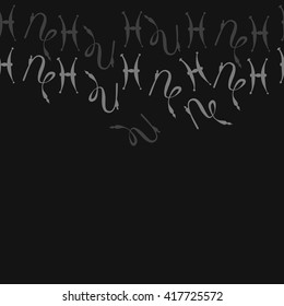 Seamless  horizontal pattern of zodiac signs, doodles, object,pisces,capricorn, copy space. Hand drawn.