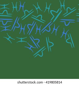 Seamless  horizontal pattern of zodiac signs, doodles, object,pisces,libra, copy space. Hand drawn.