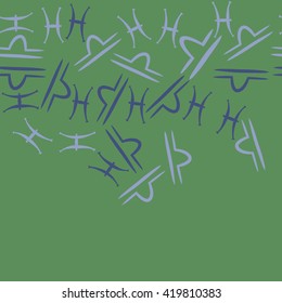 Seamless  horizontal pattern of zodiac signs, doodles, object,pisces,libra, copy space. Hand drawn.