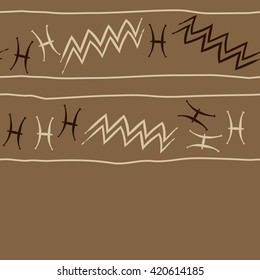 Seamless horizontal pattern  of zodiac signs, doodles, object,pisces,aquarius, stripes,  copy space. Hand drawn.