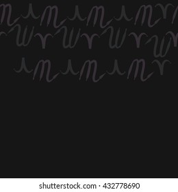 Seamless horizontal  pattern of zodiac signs, doodles,  object,aries,scorpio, copy space. Hand drawn.