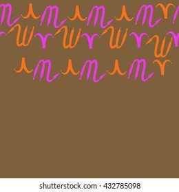 Seamless horizontal  pattern of zodiac signs, doodles,  object,aries,scorpio, copy space. Hand drawn.