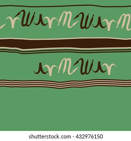 Seamless horizontal  pattern of zodiac signs, doodles,  object,aries,scorpio,stripes, spot, copy space. Hand drawn.