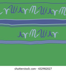 Seamless horizontal  pattern of zodiac signs, doodles,  object,aries,scorpio,stripes, spot, copy space. Hand drawn.