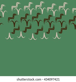 Seamless  horizontal  pattern of zodiac signs, doodles,  object,aries,aquarius, copy space. Hand drawn.