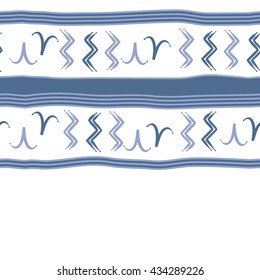 Seamless  horizontal  pattern of zodiac signs, doodles,  object,aries,aquarius, stripes,spot, copy space. Hand drawn.