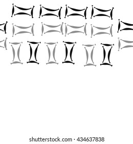 Seamless  horizontal pattern of zodiac signs, doodles,  object,gemini, copy space. Hand drawn.