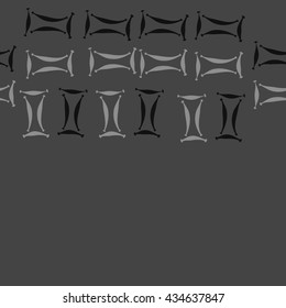 Seamless  horizontal pattern of zodiac signs, doodles,  object,gemini, copy space. Hand drawn.