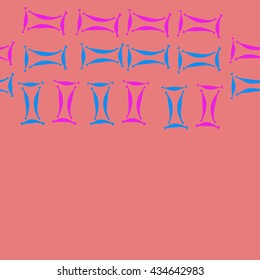 Seamless  horizontal pattern of zodiac signs, doodles,  object,gemini, copy space. Hand drawn.