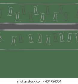 Seamless  horizontal  pattern of zodiac signs, doodles,  object,gemini, spot,stripes, copy space. Hand drawn.