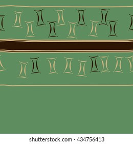 Seamless  horizontal  pattern of zodiac signs, doodles,  object,gemini, spot,stripes, copy space. Hand drawn.