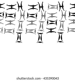 Seamless   horizontal   pattern of zodiac signs, doodles,  object,gemini,pisces, copy space. Hand drawn.