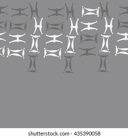 Seamless   horizontal   pattern of zodiac signs, doodles,  object,gemini,pisces, copy space. Hand drawn.