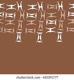 Seamless   horizontal   pattern of zodiac signs, doodles,  object,gemini,pisces, copy space. Hand drawn.