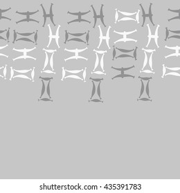 Seamless   horizontal   pattern of zodiac signs, doodles,  object,gemini,pisces, copy space. Hand drawn.