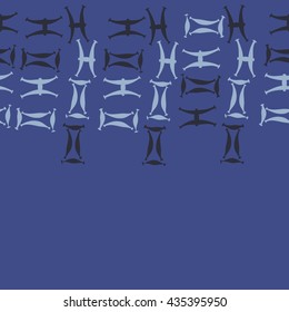 Seamless   horizontal   pattern of zodiac signs, doodles,  object,gemini,pisces, copy space. Hand drawn.