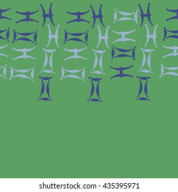 Seamless   horizontal   pattern of zodiac signs, doodles,  object,gemini,pisces, copy space. Hand drawn.