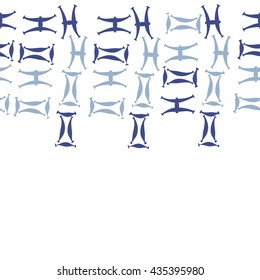 Seamless   horizontal   pattern of zodiac signs, doodles,  object,gemini,pisces, copy space. Hand drawn.