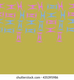 Seamless   horizontal   pattern of zodiac signs, doodles,  object,gemini,pisces, copy space. Hand drawn.