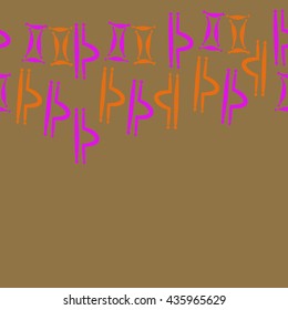 Seamless  horizontal pattern of zodiac signs, doodles,  object,gemini,libra, copy space. Hand drawn.